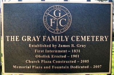 The Gray Family Cemetery Marker image. Click for full size.