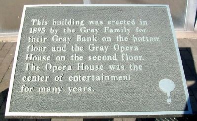 Gray Opera House Marker. Click for full size. Gray Opera House Marker image. Click for full size.
