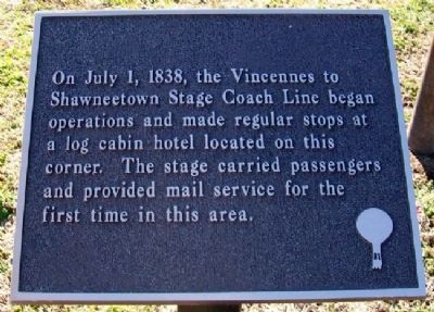 Vincennes to Shawneetown Stage Coach Line Marker image. Click for full size.