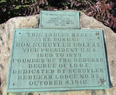 Home of Hon. Schuyler Colfax Marker. Click for full size. Home of Hon. Schuyler Colfax Marker image. Click for full size.