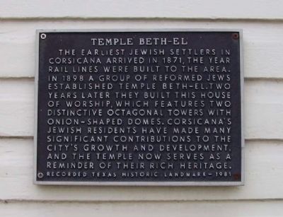 Temple Beth-El Marker image. Click for full size.