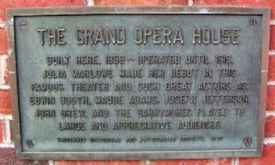 The Grand Opera House Marker image. Click for full size.