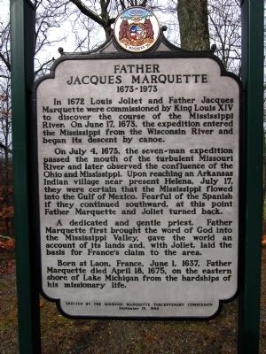 Father Jacques Marquette Marker image. Click for full size.