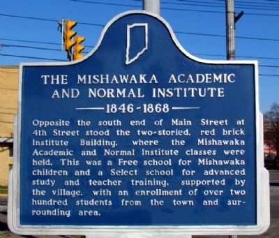The Mishawaka Academic and Normal Institute Marker image. Click for full size.