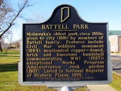 Battell Park Marker. Click for full size. Battell Park Marker image. Click for full size.