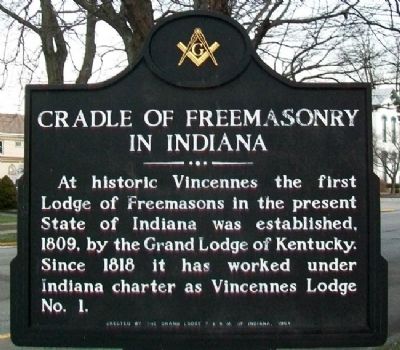 Cradle of Freemasonry in Indiana Marker image. Click for full size.