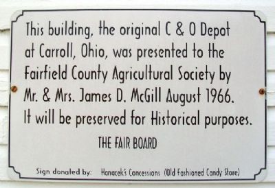 C & O Depot at Carroll, Ohio Marker image. Click for full size.