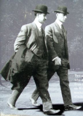 Wright Bros Photo on The Neighborhood Geniuses Marker. Click for full size. Wright Bros Photo on The Neighborhood Geniuses Marker image. Click for full size.