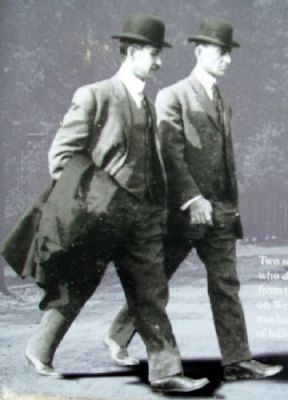 Wright Bros Photo on The Neighborhood Geniuses Marker image. Click for full size.