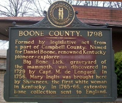 Boone County, 1798 Marker image. Click for full size.