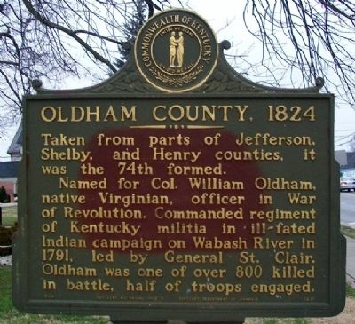 Oldham County, 1824 Marker image. Click for full size.
