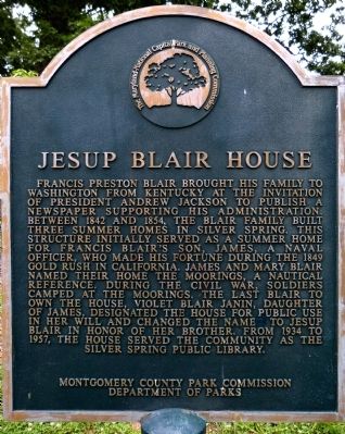 Jesup Blair House Marker image. Click for full size.