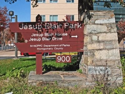 Jesup Blair Park sign image. Click for full size.