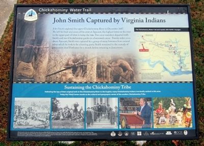 John Smith Captured by Virginia Indians Marker image. Click for full size.