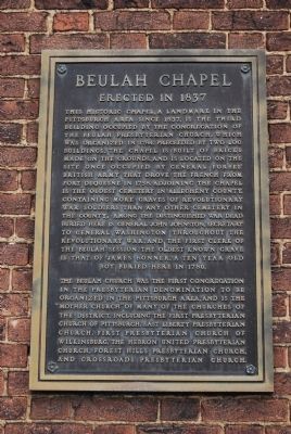 Beulah Chapel Marker. Click for full size. Beulah Chapel Marker image. Click for full size.