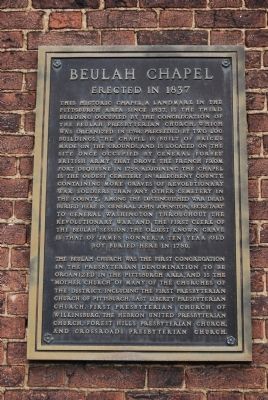 Beulah Chapel Marker image. Click for full size.