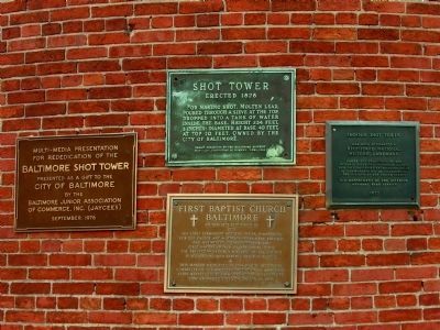 Four Plaques on the Phoenix Shot Tower image. Click for full size.