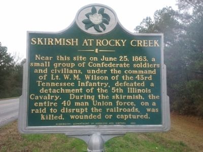 Skirmish At Rocky Creek Marker image. Click for full size.
