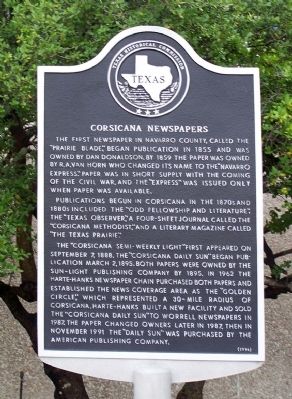 Corsicana Newspapers Marker image. Click for full size.