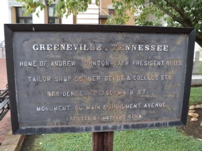 Greeneville, Tennessee Marker image. Click for full size.