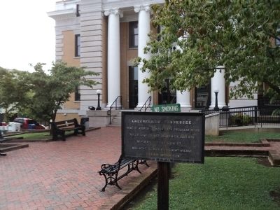 Greeneville, Tennessee Marker. Click for full size. Greeneville, Tennessee Marker image. Click for full size.
