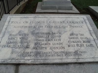Roll of Honor – Greene County Marker image. Click for full size.