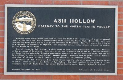 Ash Hollow Marker. Click for full size. Ash Hollow Marker image. Click for full size.