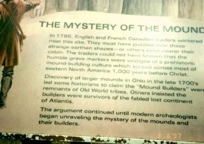 The Mystery of the Mounds Marker image. Click for full size.
