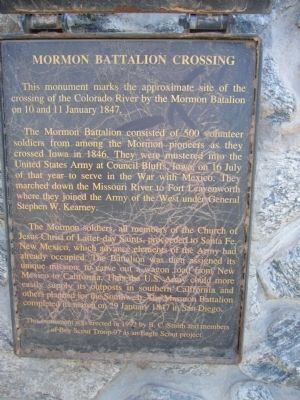 Mormon Battalion Crossing Marker. Click for full size. Mormon Battalion Crossing Marker image. Click for full size.