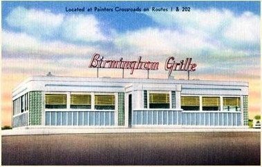 This is the Birmingham Diner at its original Location - Post Card image. Click for full size.