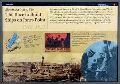 The Race to Build Ships on Jones Point Marker image. Click for full size.