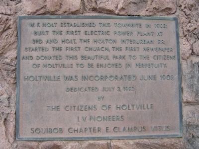 Holtville Marker - Placed by E Clampus Vitus image. Click for full size.