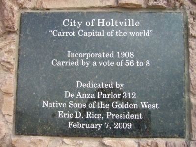 City of Holtville - Placed by the Native Sons of the Golden West image. Click for full size.