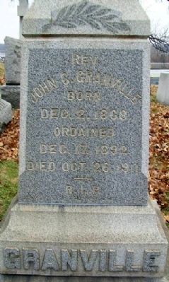 Rev. John C. Granville Marker. Click for full size. Rev. John C. Granville Marker image. Click for full size.