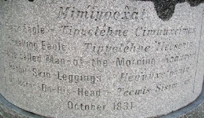 <i>Nim�ipuu</i> (Nez Perce) Names on Marker image. Click for full size.