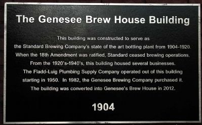 The Genesee Brew House Building Marker image. Click for full size.