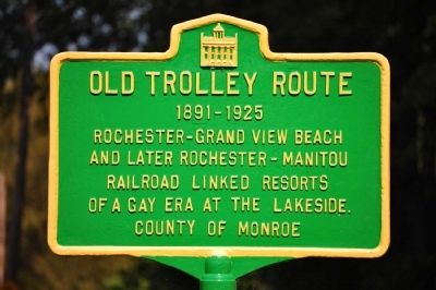 Old Trolley Route Marker image. Click for full size.