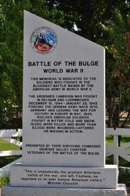 Battle of the Bulge Marker. Click for full size. Battle of the Bulge Marker image. Click for full size.