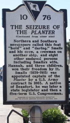 The Seizure of the <i>Planter</i> Marker, reverse side image. Click for full size.