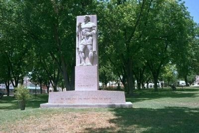 William Mozart McVey's Crockett sculpture. Click for full size. William Mozart McVey's Crockett sculpture image. Click for full size.