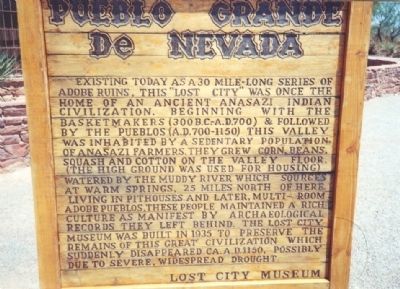 Pueblo Grande De Nevada Marker image. Click for full size.