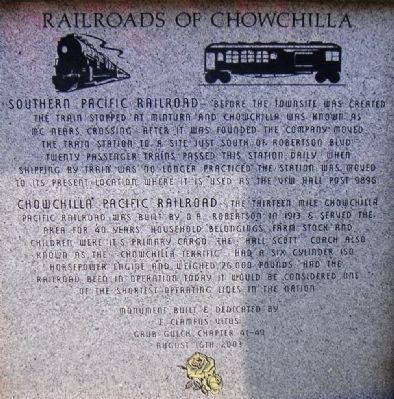 Railroads of Chowchilla Marker. Click for full size. Railroads of Chowchilla Marker image. Click for full size.