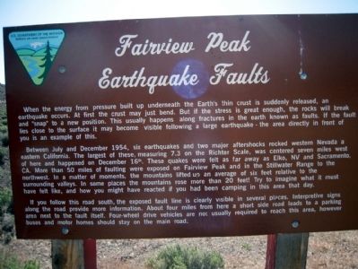 Fairview Peak Earthquake Faults Marker. Click for full size. Fairview Peak Earthquake Faults Marker image. Click for full size.
