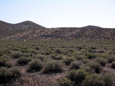 Fault Scarp Visible from Marker. Click for full size. Fault Scarp Visible from Marker image. Click for full size.