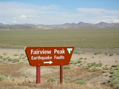 BLM Entry Sign to Earthquake Fault Road on US 50 image. Click for full size.