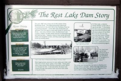 The Rest Lake Dam Story Marker. Click for full size. The Rest Lake Dam Story Marker image. Click for full size.