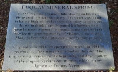 Nearby Fuquay Mineral Spring Granite Marker image. Click for full size.