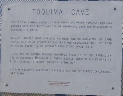 Toquima Cave Marker image. Click for full size.