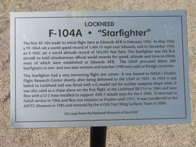 F-104A “Starfighter” Marker image. Click for full size.
