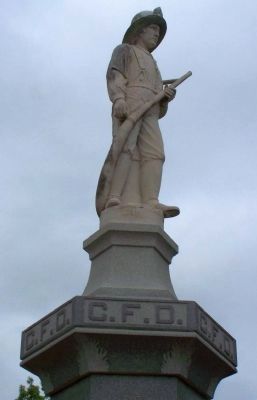 Corsicana Fire Department Monument close-up image. Click for full size.